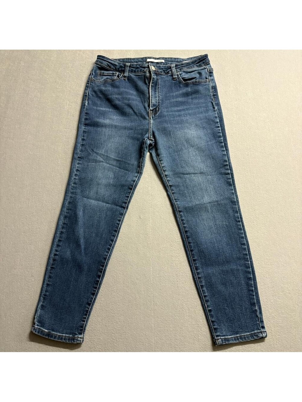 Klique B Jeans Womens 15 Blue Denim High Rise Skinny Ankle Stretch Distressed